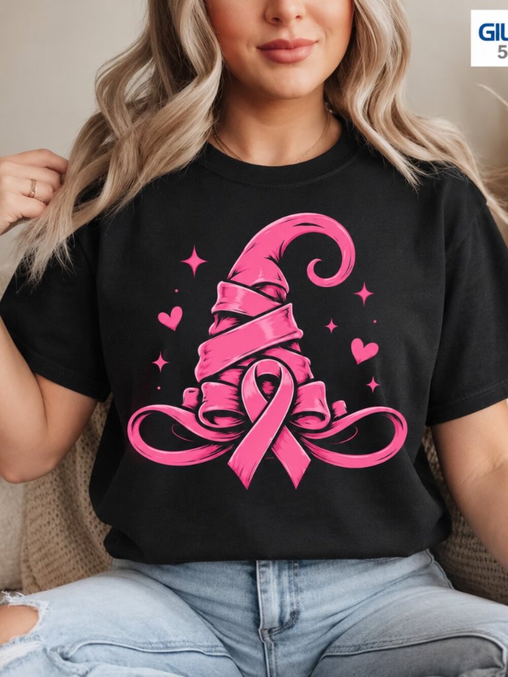 Breast Cancer Awareness Witch Hat Pink Ribbon Halloween T Shirt